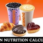 Dunkin Nutrition Calculator Calories & Caffeine